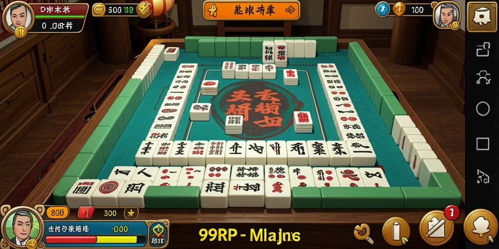 Screenshot gameplay 99RP menampilkan tingkat keseruan Mahjong.