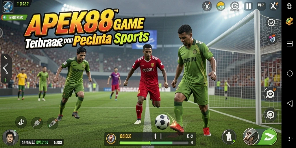 Screenshot gameplay APEK88 menunjukkan aksi seru dalam pertandingan olahraga.