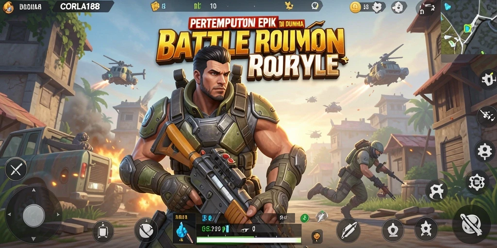 Gameplay seru CORLA188 dengan aksi menegangkan di arena Battle Royale.