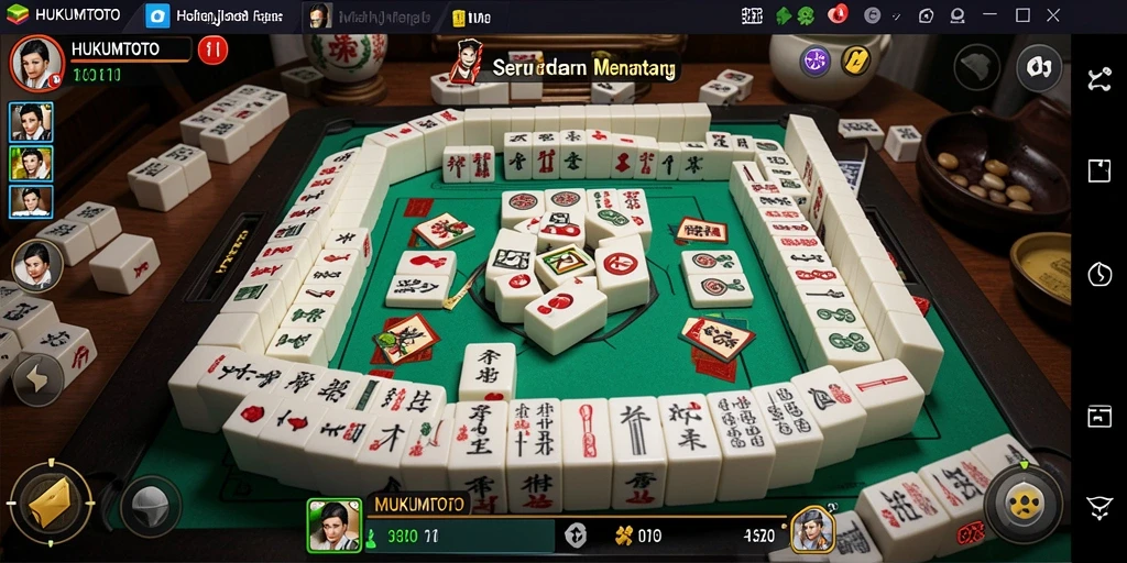 Tampilan gameplay Mahjong yang seru di HUKUMTOTO.