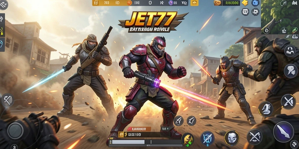 Tampilan gameplay JET77 yang menegangkan dan penuh aksi.