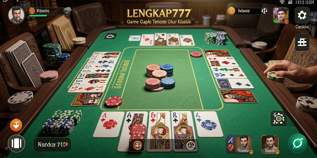 Tampilan gameplay seru LENGKAP777 dengan suasana Gaple yang memukau.