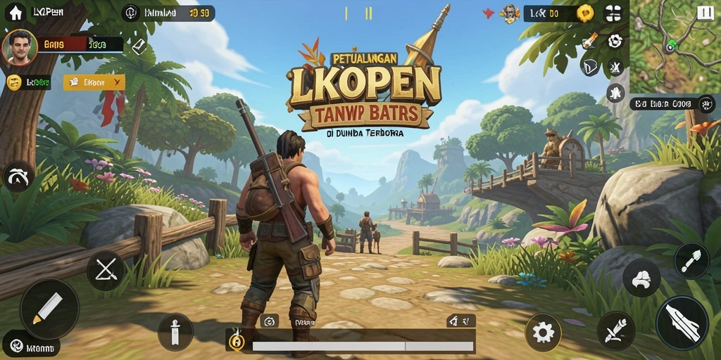 Tampilan dinamis dunia terbuka dalam LKOPEN saat gameplay.