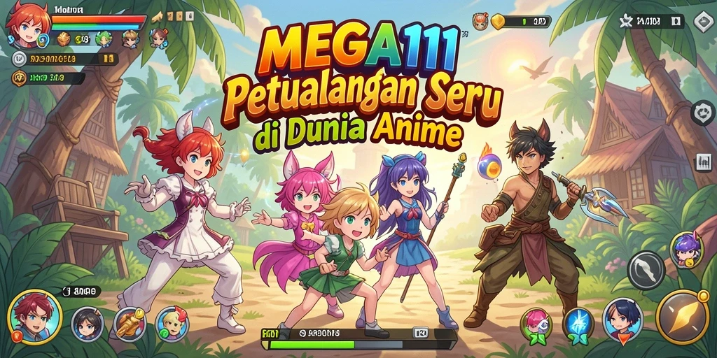 Tampilan gameplay menarik dari MEGA111 dengan karakter anime.