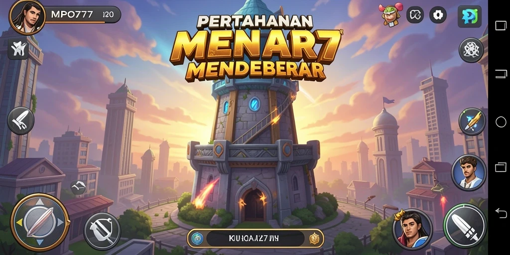 Tampilan aksi seru dalam MPO777 saat mempertahankan menara.
