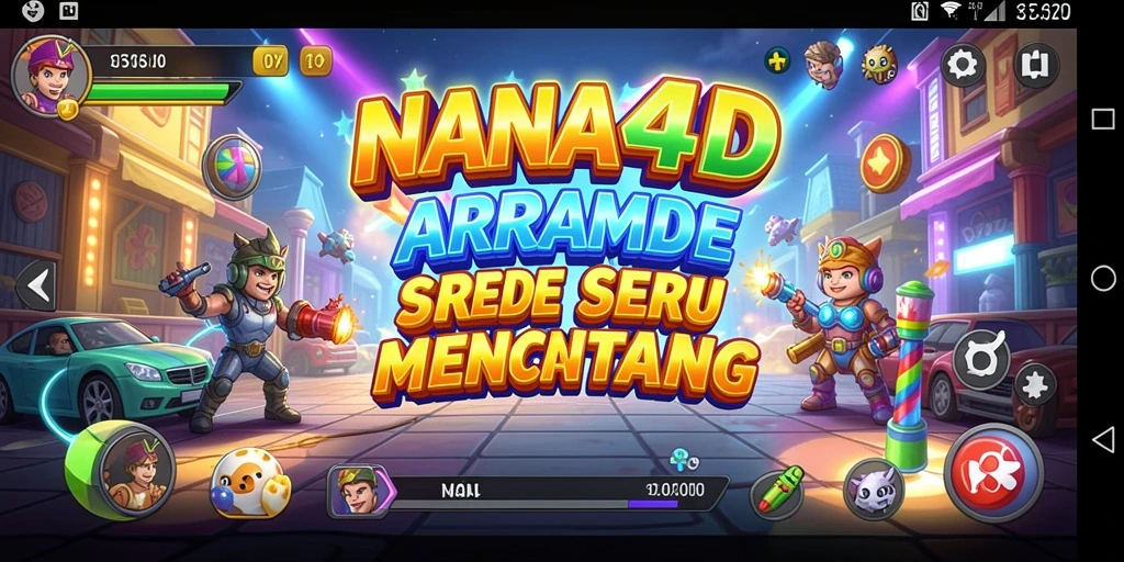 Tangkapan layar gameplay seru dari NANA4D yang menampilkan aksi arcade.