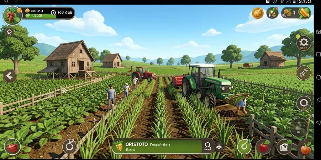 Tangkapan layar gameplay ORISTOTO dengan aktivitas bertani yang seru.