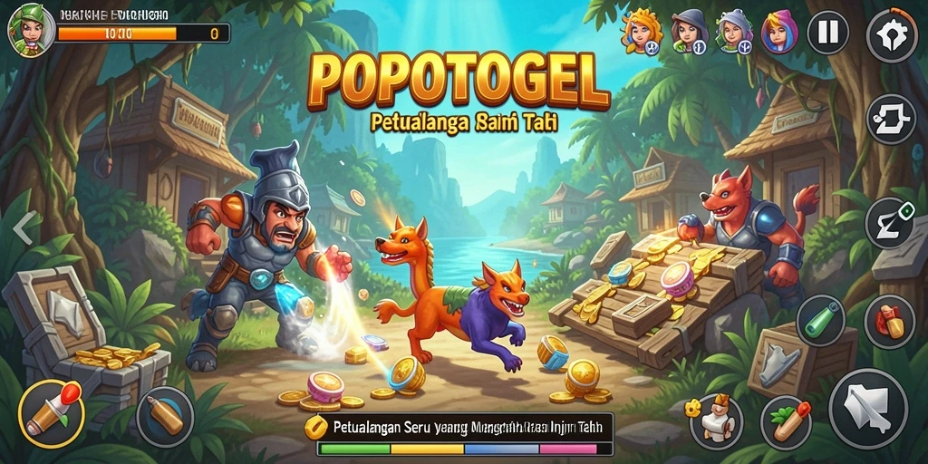 Screenshot menampilkan aksi seru dalam petualangan di POPOTOGEL.