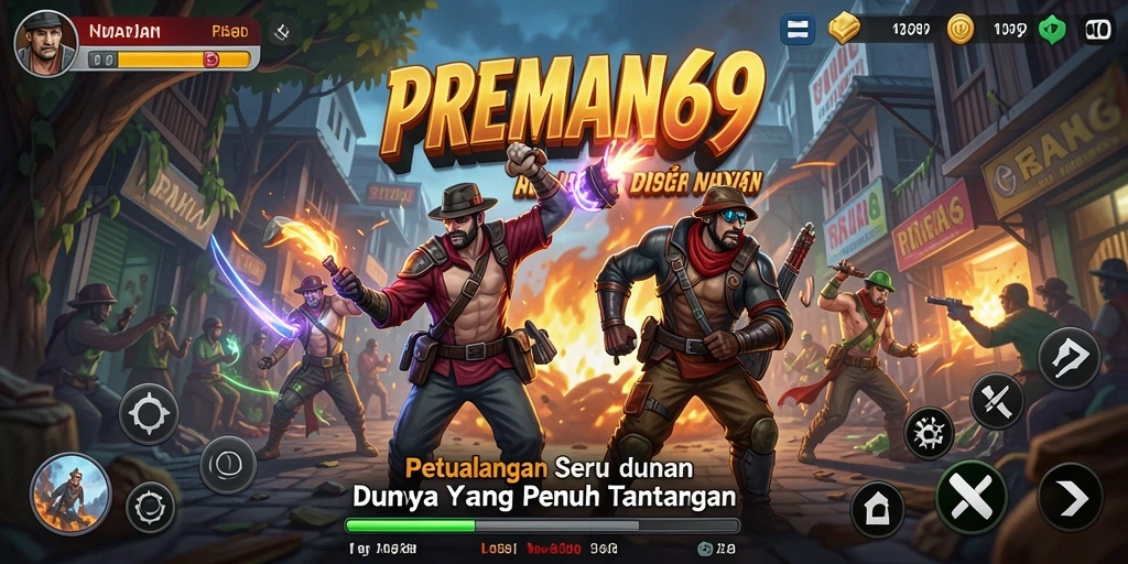 Tangkapan layar permainan PREMAN69 menampilkan aksi petualangan yang mendebarkan.