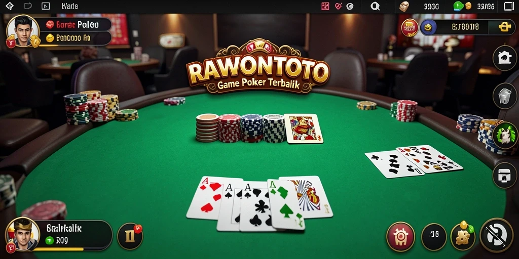 Tampilan screenshot gameplay poker yang mendebarkan.