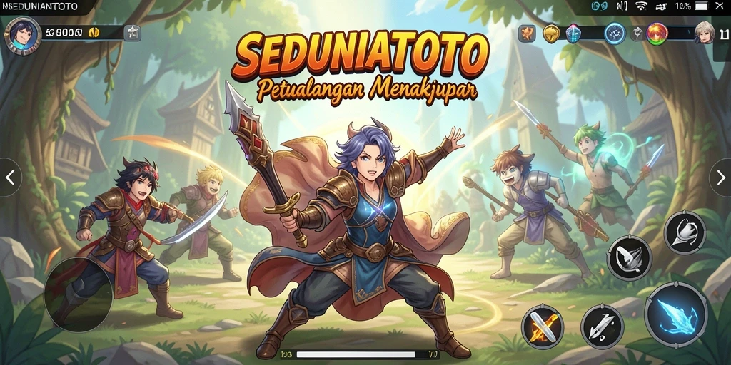 Screenshot gameplay SEDUNIATOTO yang menampilkan aksi karakter Anime.