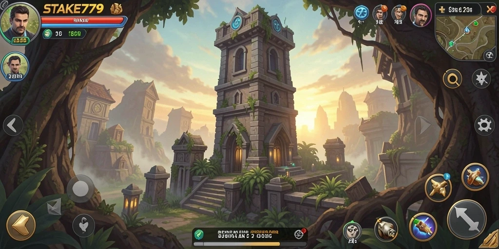 Screenshot gameplay STAKE779 menampilkan strategi menara yang intens.