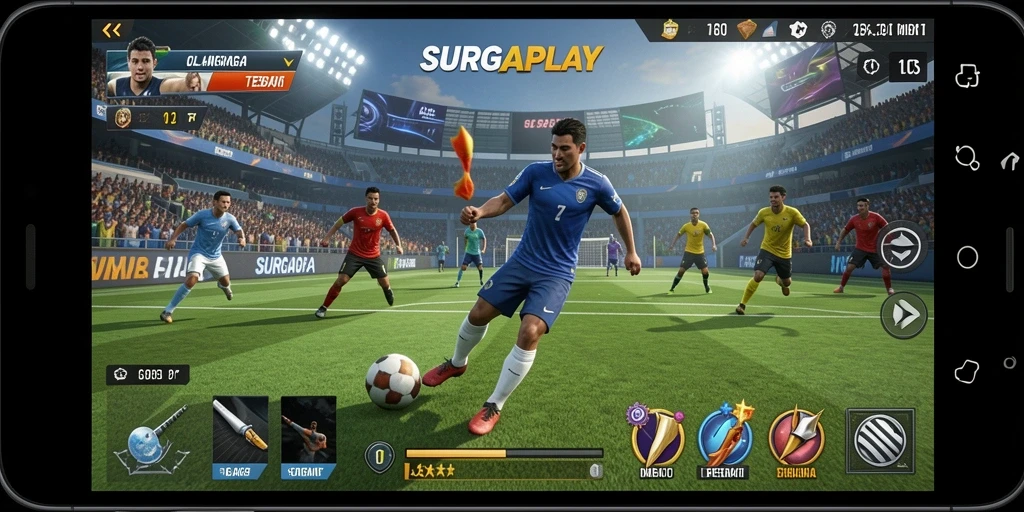 Screenshot SURGAPLAY menampilkan aksi seru dalam olahraga.