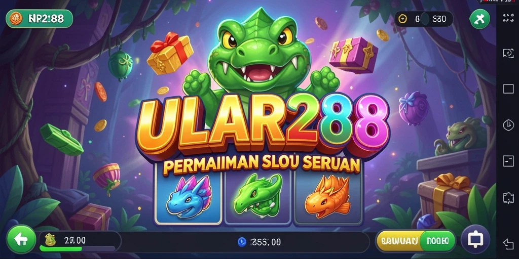 Screenshot gameplay ULAR288 menampilkan slot yang penuh warna dan dinamis.