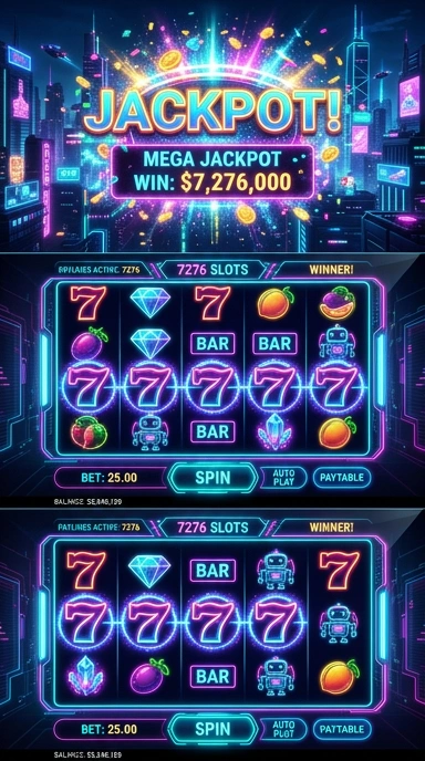 Tampilan antarmuka utama aplikasi 7276slots yang menarik dan mudah digunakan.